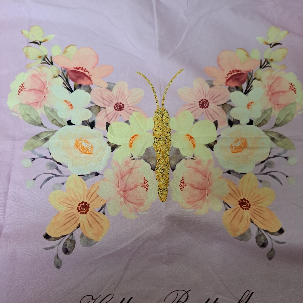 Hello Butterfly Standard Size Pillowcase - Picture 2 of 4